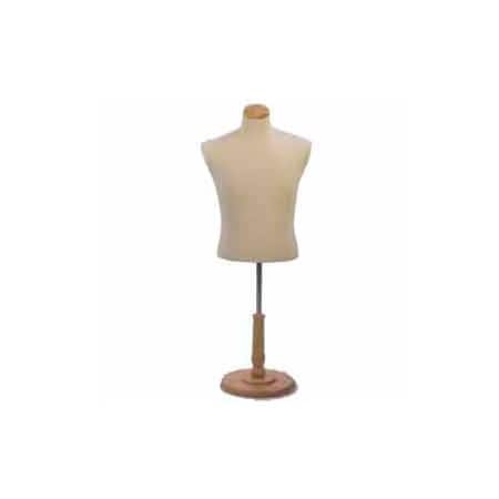 Mondo Mannequins Male Shirt Form Tailor Bust, Neckblock and Base Included - Natural M5WB